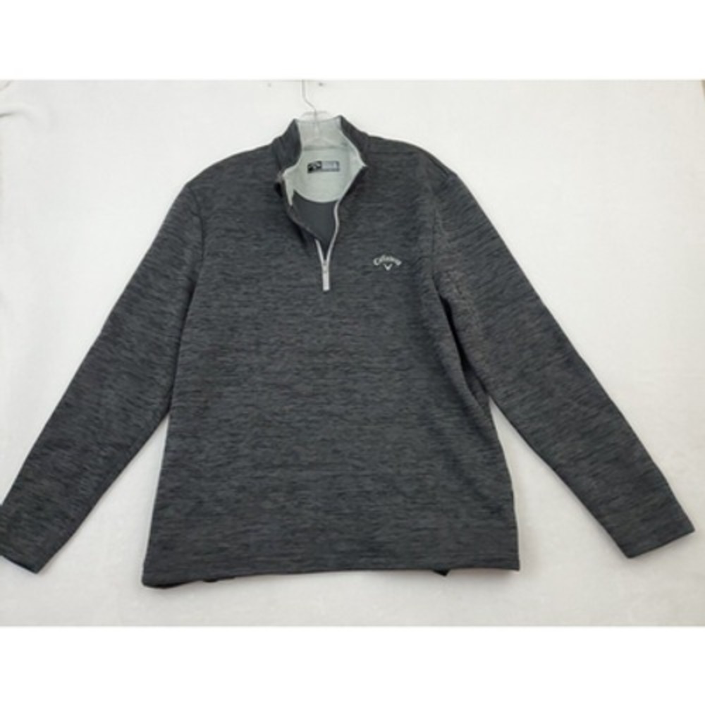 Callaway Golf Jacket Mens Large Dark Gray 1/4 Zip Pullover Golfcore Country Club